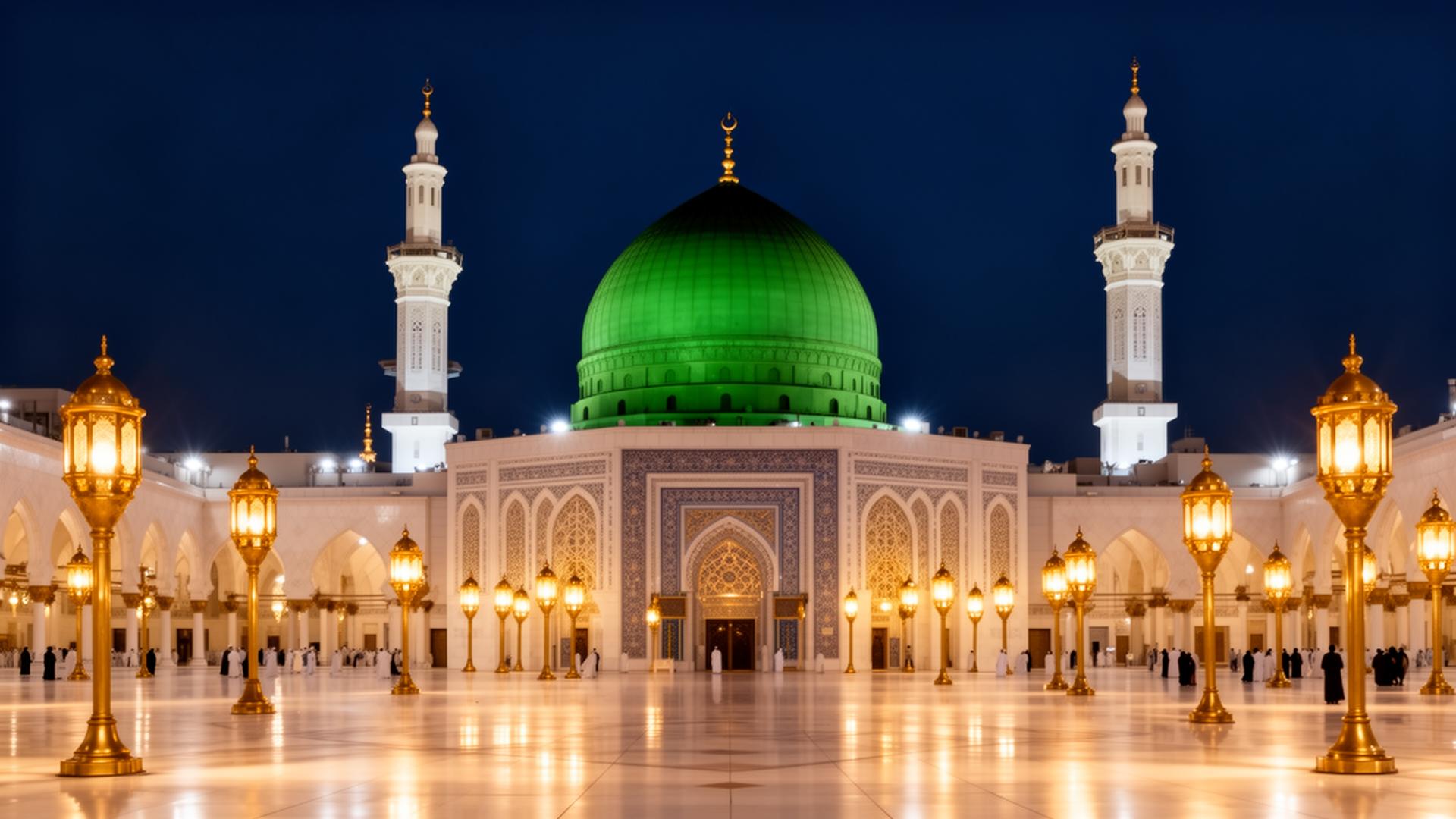 Al-Masjid an-Nabawi at twilight